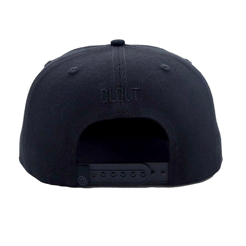 CLOUT C SYMBOL Logo SNAPBACK (New Era Fit) en NEGRO sobre NEGRO