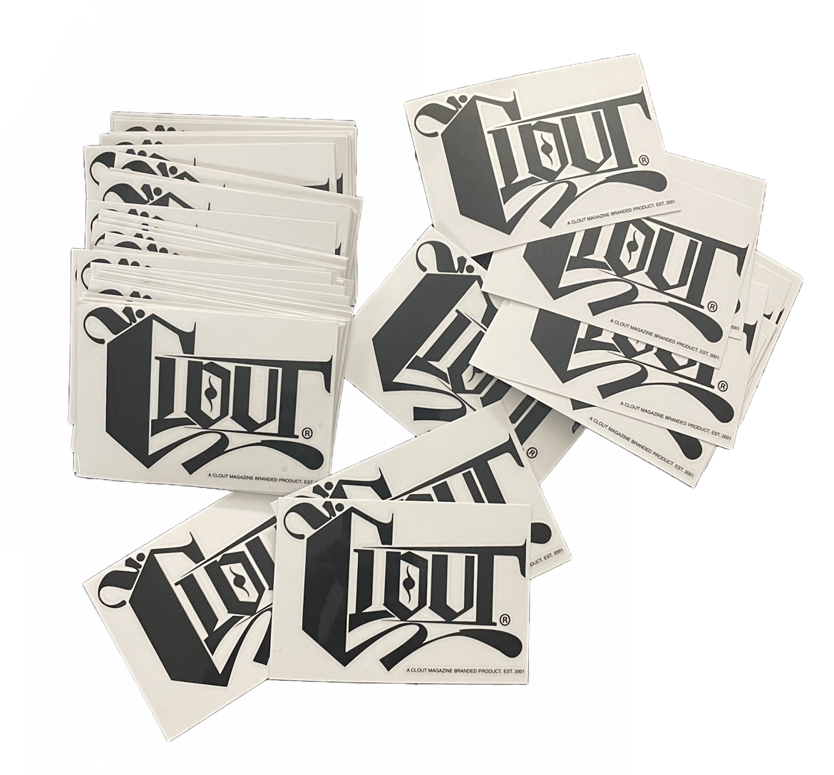 CLOUT MAGAZINE - VINYL OG LOGO 4 IN WATERPROOF UV RESISTANT DECAL BLACK OR WHITE