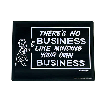 "NO BUSINESS” RUBBER BARBER MAT/DOOR MAT