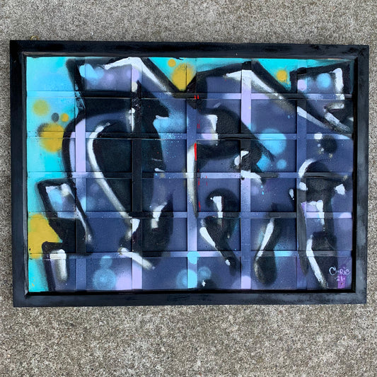 18 x 24 CHRIS Cristovoe 2021 - Técnica mixta de pintura en aerosol principalmente en tablero de memoria