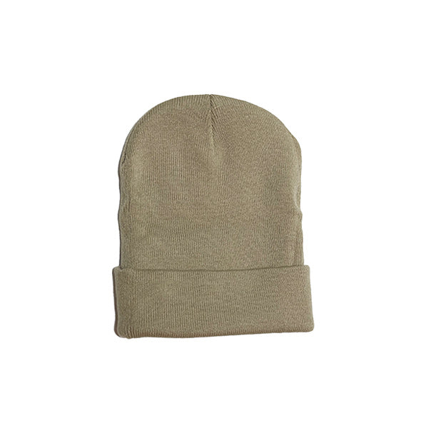 CLOUT MAGAZINE - Single Fold Knit Beanie - BEIGE