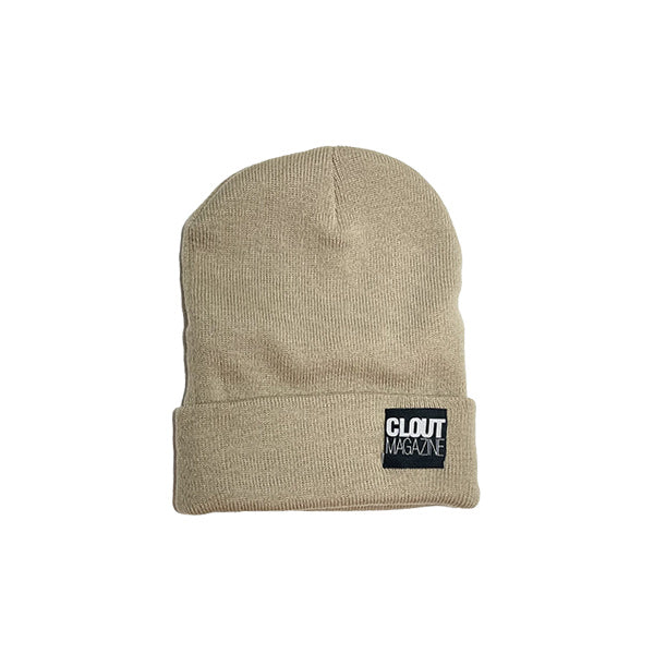 CLOUT MAGAZINE - Single Fold Knit Beanie - BEIGE