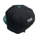 The 'C SYMBOL'  SNAPBACKS (New Era Fit) in BLACK w/ AQUA TEAL Bill, by CLOUT Magazine