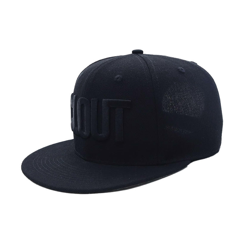 The CLOUT Header Logo SNAPBACK (New Era Fit) in BLACK on BLACK, by CLOUT Magazine