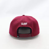 The 'SJ' San Jose SNAPBACKS (New Era Fit) in MAROON Cardinal with WHITE Embroidery, by CLOUT Magazine
