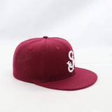 The 'SJ' San Jose SNAPBACKS (New Era Fit) in MAROON Cardinal with WHITE Embroidery, by CLOUT Magazine