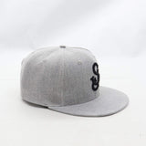 The 'SJ' San Jose SNAPBACKS (New Era Fit) in Sweatshirt GRAY with WHITE Embroidery, by CLOUT Magazine