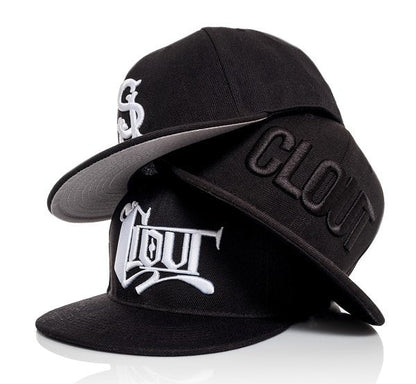 CLOUT CL. Logo SNAPBACK (New Era Fit) in BLACK on BLACK