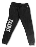 CLOUT Men's Header Hooded/Hoodie Pullover Sweatshirt - Black with White Print