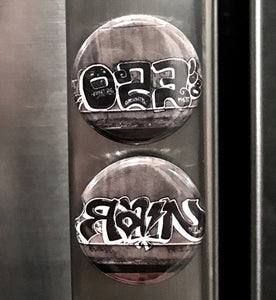 Limited OZE 108 x RAIN KYT - 2 pk 1 1/4" Round High Quality Graffiti Magnets by CLOUT