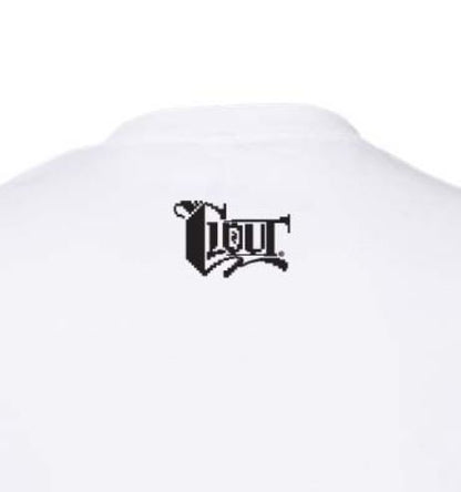 CLOUT 8-BIT Header Logo T-Shirt - White w/ Black Print