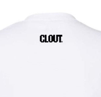 Camiseta con logo CLOUT 8-BIT OG - Blanca con estampado negro