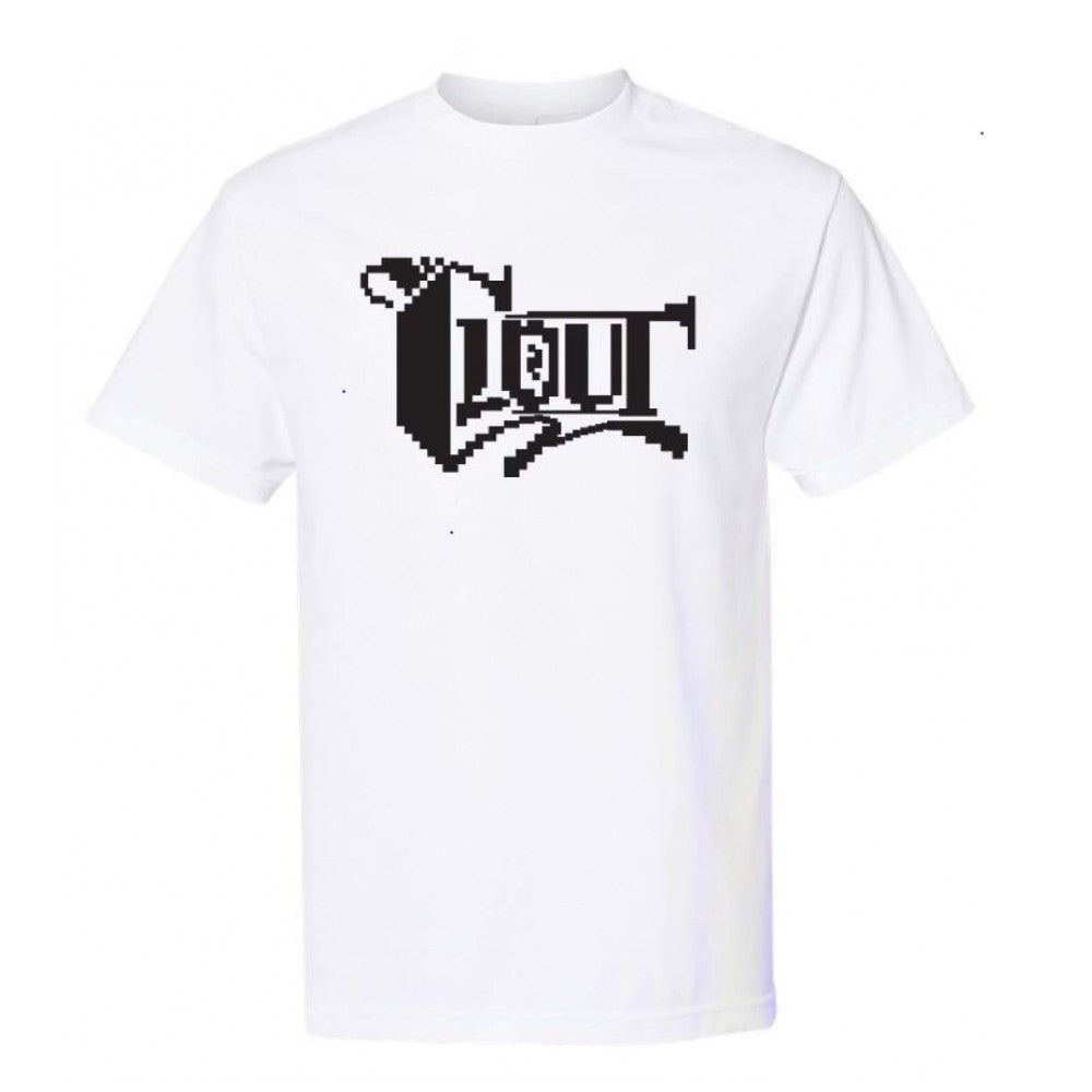 CLOUT 8-BIT OG Logo T-Shirt - White w/ Black Print