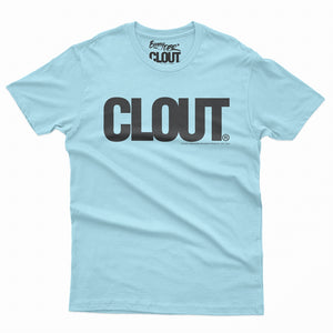 CLOUT Header Logo T-Shirt -  Powder Light Blue Tee w/ Black Print