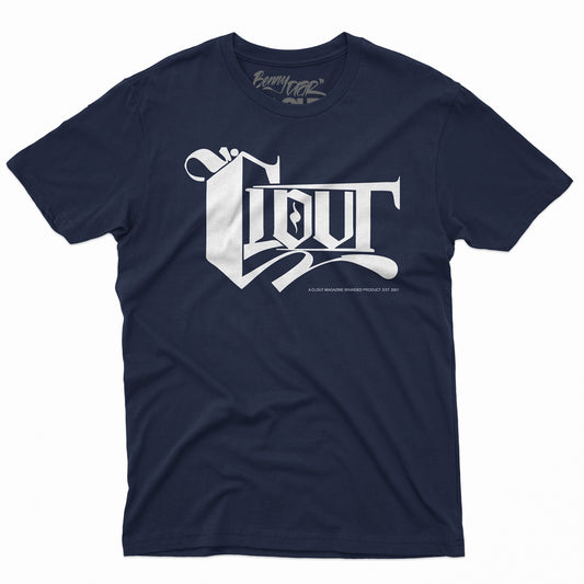 CLOUT OG Logo Men's T-shirt - Navy Blue with White Print