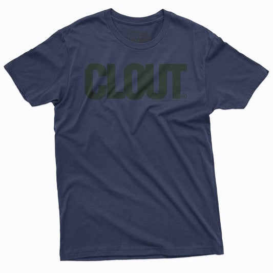 CLOUT Header Logo T-Shirt - Navy Blue Tee w/ Black Print