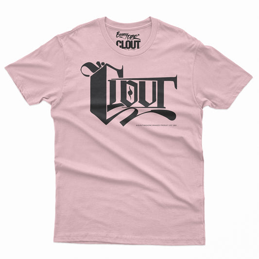 CLOUT OG Logo T-Shirt -  Pastel Light Pink Tee w/ Black Print
