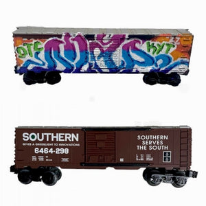 'DIAR' O Scale Model Train, Mouth Painted by Benny Diar -  (Vintage) Southern Flat Boxcar