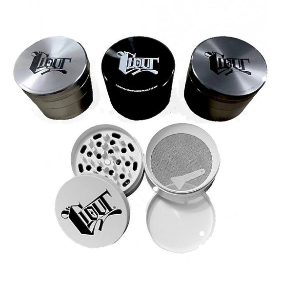 CLOUT 4-Layer LARGE 3” Herb/Cannabis GRINDER High Quality 100% Aluminum - In 4 Colors