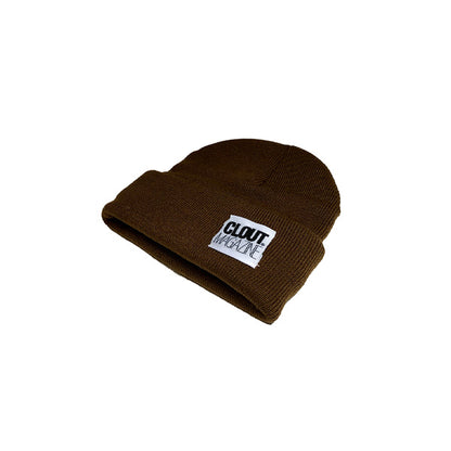 CLOUT MAGAZINE - Double Fold Knit Beanie - BROWN