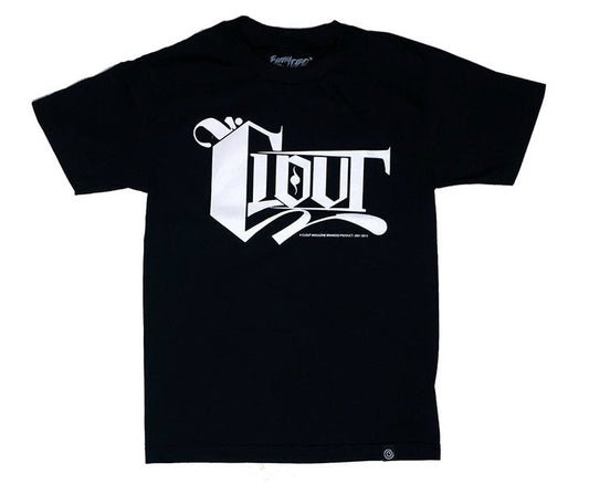 CLOUT OG Logo Men's T-shirt - Black with White Print