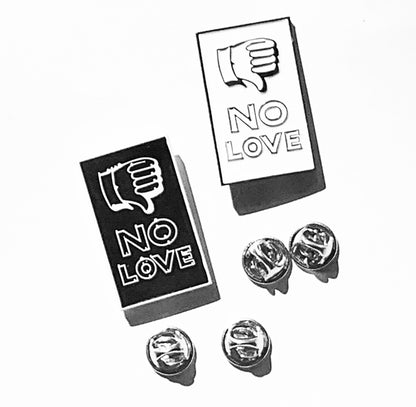 'No Love' Enamel Pins - CLOUT Magazine x Sean Barton Design
